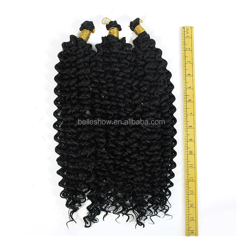 Hot sell 14inch wholesale curly crochet braid hair water wave freetress crochet braid hairir