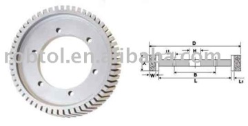 Diamond Squaring Peripheral Wheel with Inclined Tooth -- CTAV