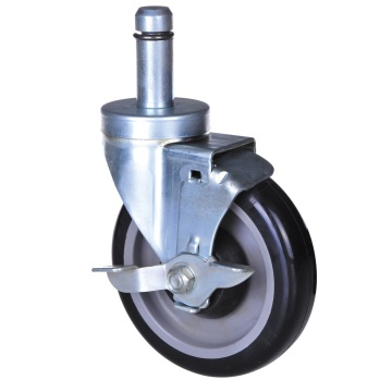 5'' grip ring swivel caster with total brake