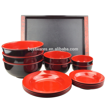 2015 popular Korea and Japanese style Two-tone melamine tableware dinnerware