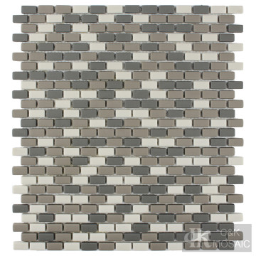 Mix Coclor Subway Tile with Glass Mosaic Accent