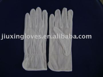 Bleached white cotton gloves
