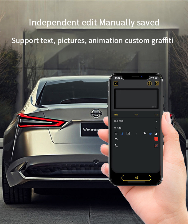 High Resolution 64x64 Pixel LED Smart screen Car Rear Window Display LED APP Programmable Car Sign LED Smart Car Screen