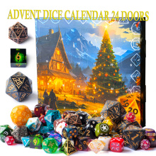 Advent Dice Calendar Set with 24 Random Mystery Dice, Christmas Advent Calendar DND Dice Set, 24 Days Christmas Countdown Gift