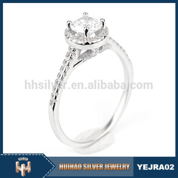 Fashion jewelry AAA grade CZ 925 silver platinum plated ring