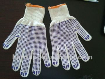 Cotton PVC Dots Glove/Hot Sale PVC dotted glove/ Cotton Knitted working glove/ Cotton Knitted With PVC Dotted