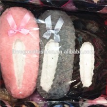 Fuzzy Flush Fleece Lined Solid Color Ballerinas Sock Flats Slipper Shoes for Women