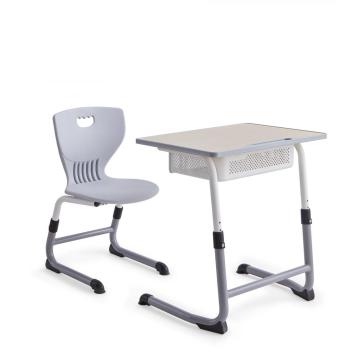 Adjustable single school students study desks and chairs