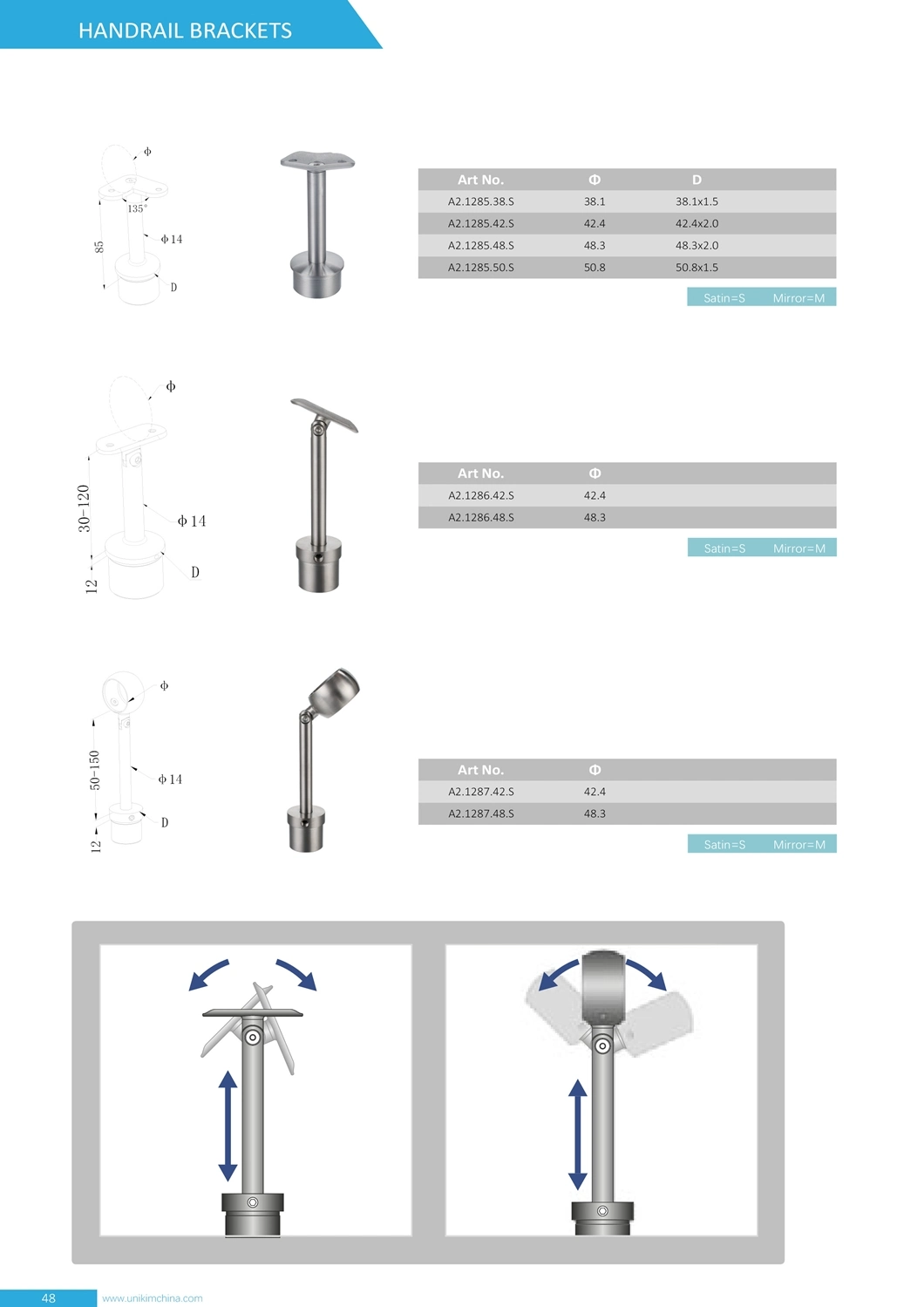 Factory High Quality Stainless Steel Glass Stair Handrail for Railings