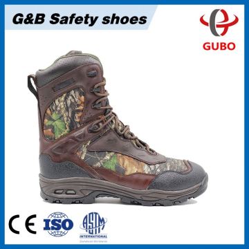 Black Genuine Leather Female Work Acid Resistant Middle Cut Safety Boots