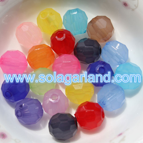 4-20MM Acrylic Translucence Round Faceted Beads