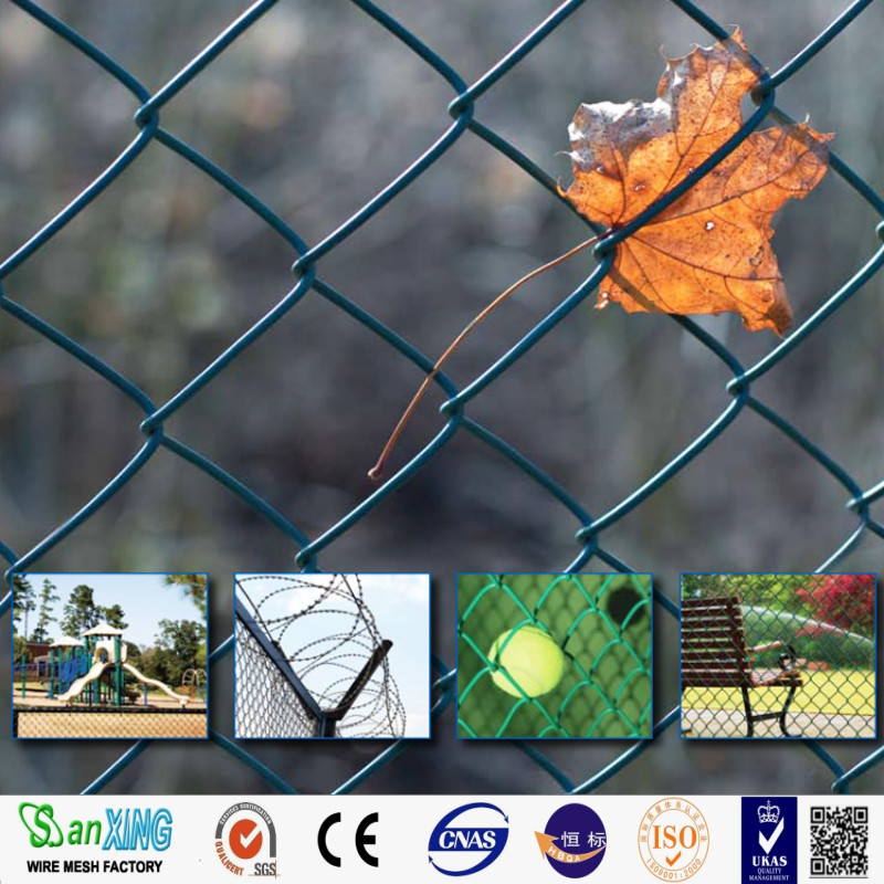 Custom Green PVC Coated Chain Link Wire Mesh Fence