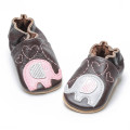 Zwierzęta śliczne różowe skórzane baby soft buty