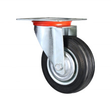 Industrial Dumpcart Wheels: 8 Inch Steel Core Rubber Casters for Waste Containers and Garbage Disposal