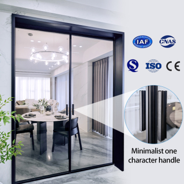 Double Hinged Aluminum Glass Push Pull Sliding Door
