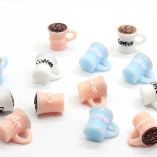 Charms 3D Kaffeetasse Harz Cabochons Mini Tiny White Pink Blue 15 * 21mm Bestseller Chunky Perlen für Basteldekoration