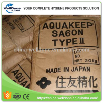 Sanitary Napkin Water Absorbent Polymer Material Japanese SAP