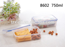 food-grade PP eco-friendly plastic household fresh box rectangle food container lock container with divider 750ml 8602