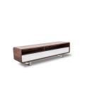 Moderne Walnut fineer en witte TV Stand