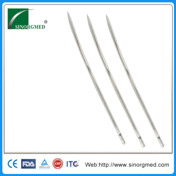 Medical Supply Veterinary Use Stainless Steel Half Curved Post Mortem Needle Veterinary Needle