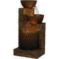 Rustic Outdoor Floor Water Fountain with LED Light