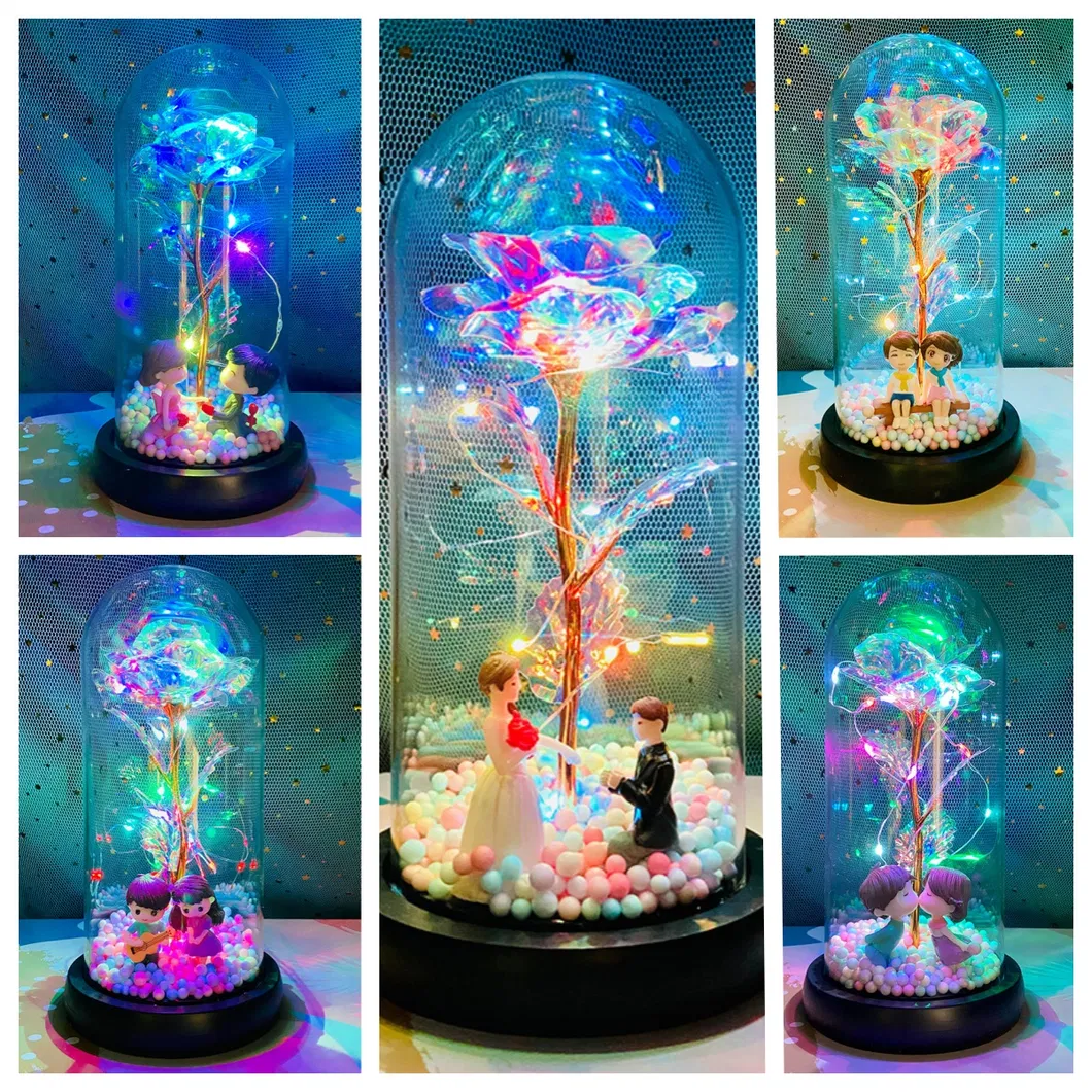 Galaxy Rose for Women, Glass Dome Rainbow Eternal Rose Gift