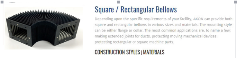 Flexible Square Bellows