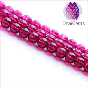 10mm round crackle rose red quartz beads