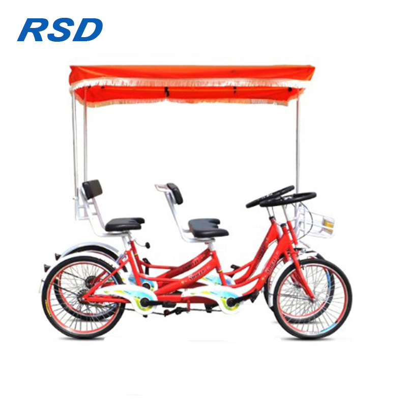 2020 new design tandem bicycle 4 seater,quadricycle 4 seats bike with hand brake control/Tourist Sightseeing bike