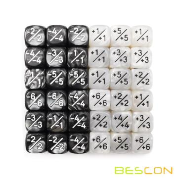 Découtres de dés positifs et négatifs Ensemble, petits dés à fidélisation en dés qui est compatible avec MTG, CCG, jeux de cartes 16 mm et 12 mm pour le choix