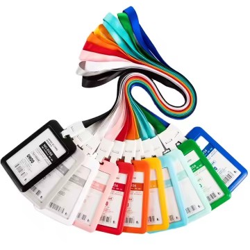 Custom Candy Color Silicone Identity Badge Holder with Lanyard