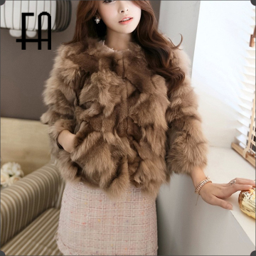 Factory wholesale fox scrap fur jacket /fox fur coat