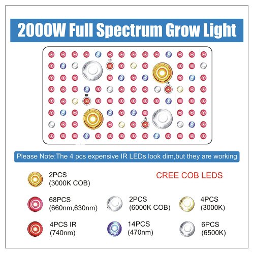 2000watts High Power COB Grow Lamp