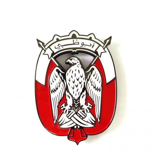 Logotipo de los Emiratos Árabes Unidos Bandera Color Falcon Emblema de metal