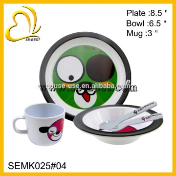 5PC Cartoon desing Melamine children dinner ware