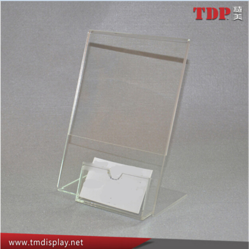 Clear Acrylic/PMMA business card advertising displays clear plastic acrylic business card holder acrylic slanted sign holder