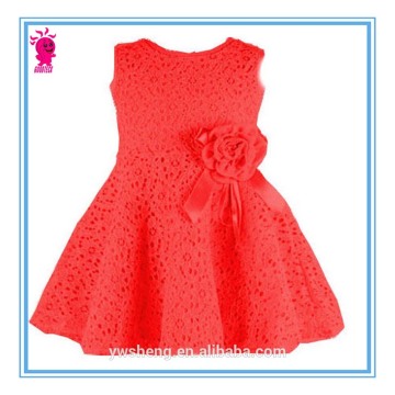 2015 Chirstmas Kids Girl Dress Rose Princess Bow Formal Party girls Dress