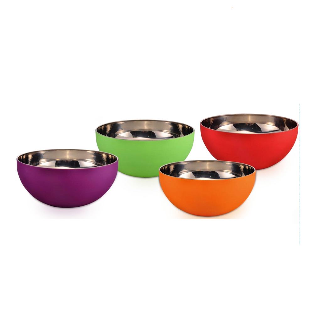 stainless steel salad bowl colorful