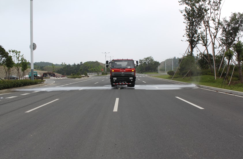 water tank truck in action 1