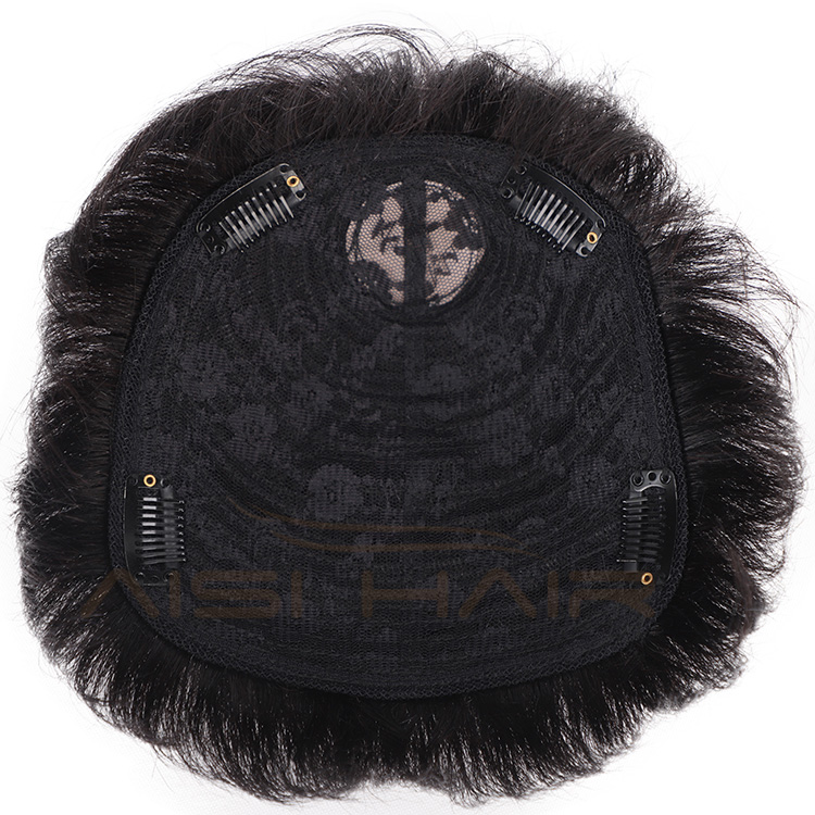 Aisi Hair Toupee Man Wig Hairpieces Lace Head Spin with Clips  Hair Replactment Human Hair Machine Made Toupee for Men