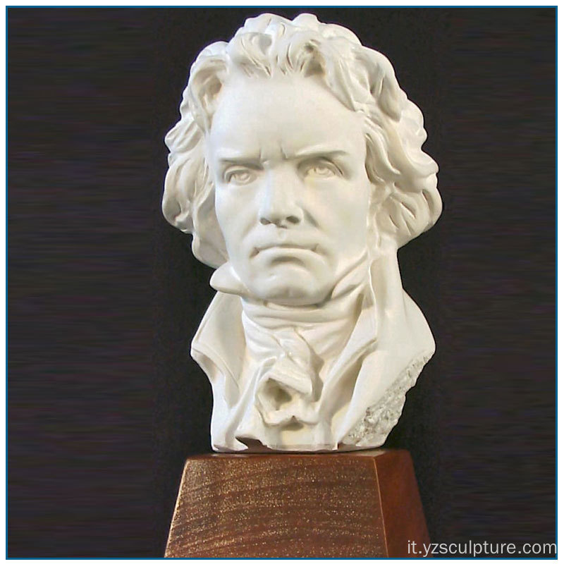 Musicista Beethoven White Bust Artwork di marmo