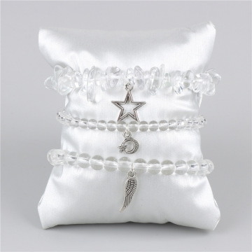 New Arrival 3Pcs a Set Gemstone Round beads Stretch Bracelet Natural Stone Chips Bracelets
