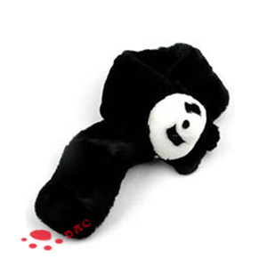 Plush black panda scarf
