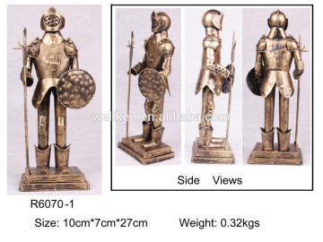 metal medieval armor warriors statues,tin alloy ancient warriors figurines