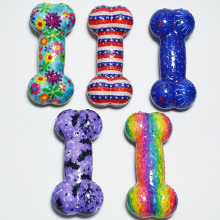 TPR Dog Chew Bone Toy - Squeaky & Teeth Cleaning