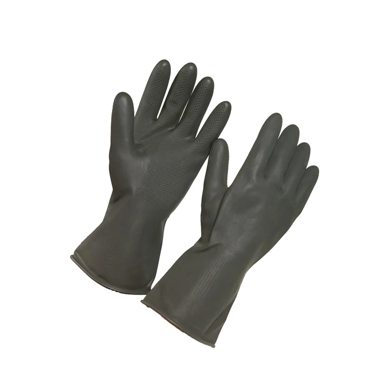 Black Industrial Heavy Latex Gloves