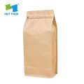 Bolsa de café bio compostable de fondo plano con válvula