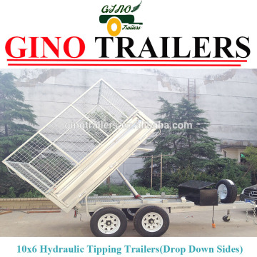 Australia farmer galvanizing utility welded hydraulic tipping box cage trailer