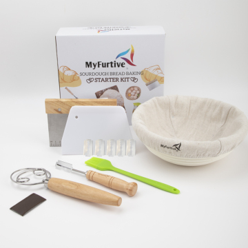Custom Handmade Bread Baking Supplies: Proofing Basket & Mixing Tools Set