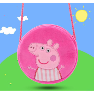 Cartoon Pig plysch skolväska leksak broderi väska ryggsäck